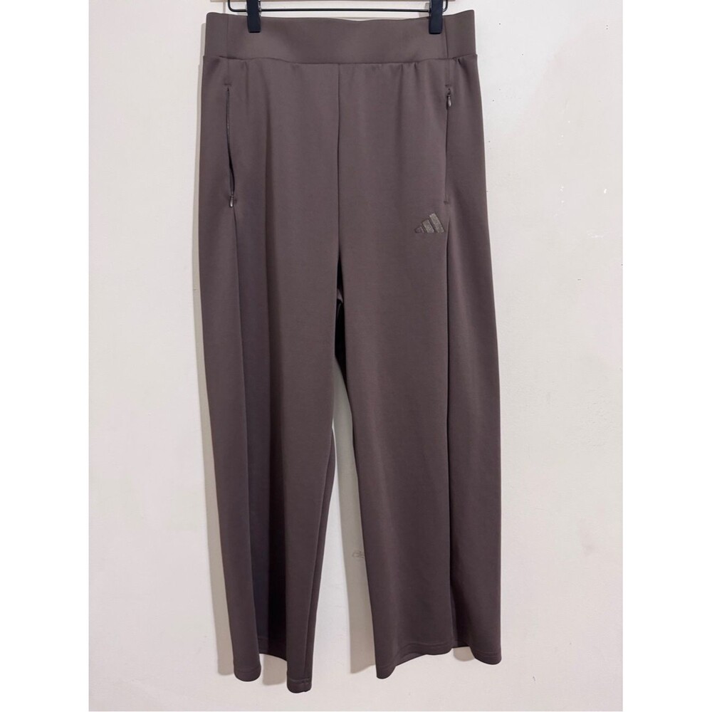Adidas Women’s Wide Leg Pull-On Pants Brown size L Athletic Lounge Travel Casual